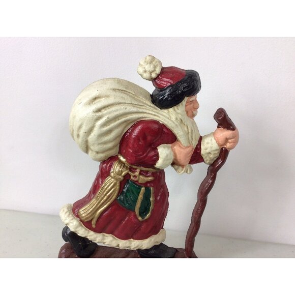 Vintage Cast Iron Christmas Door Stopper Santa Claus - Picture 2 of 8